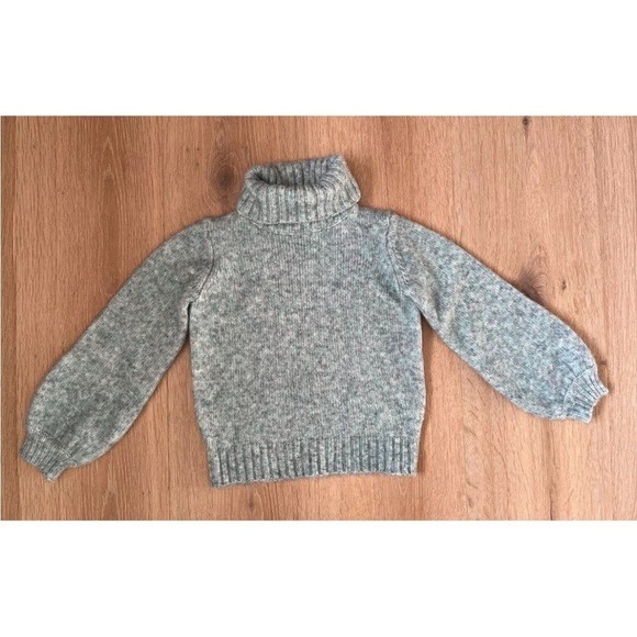 Janie And Jack  Girls Turtleneck Sweater  Size 4 Heather Mint Blue *C19 - Picture 1 of 2